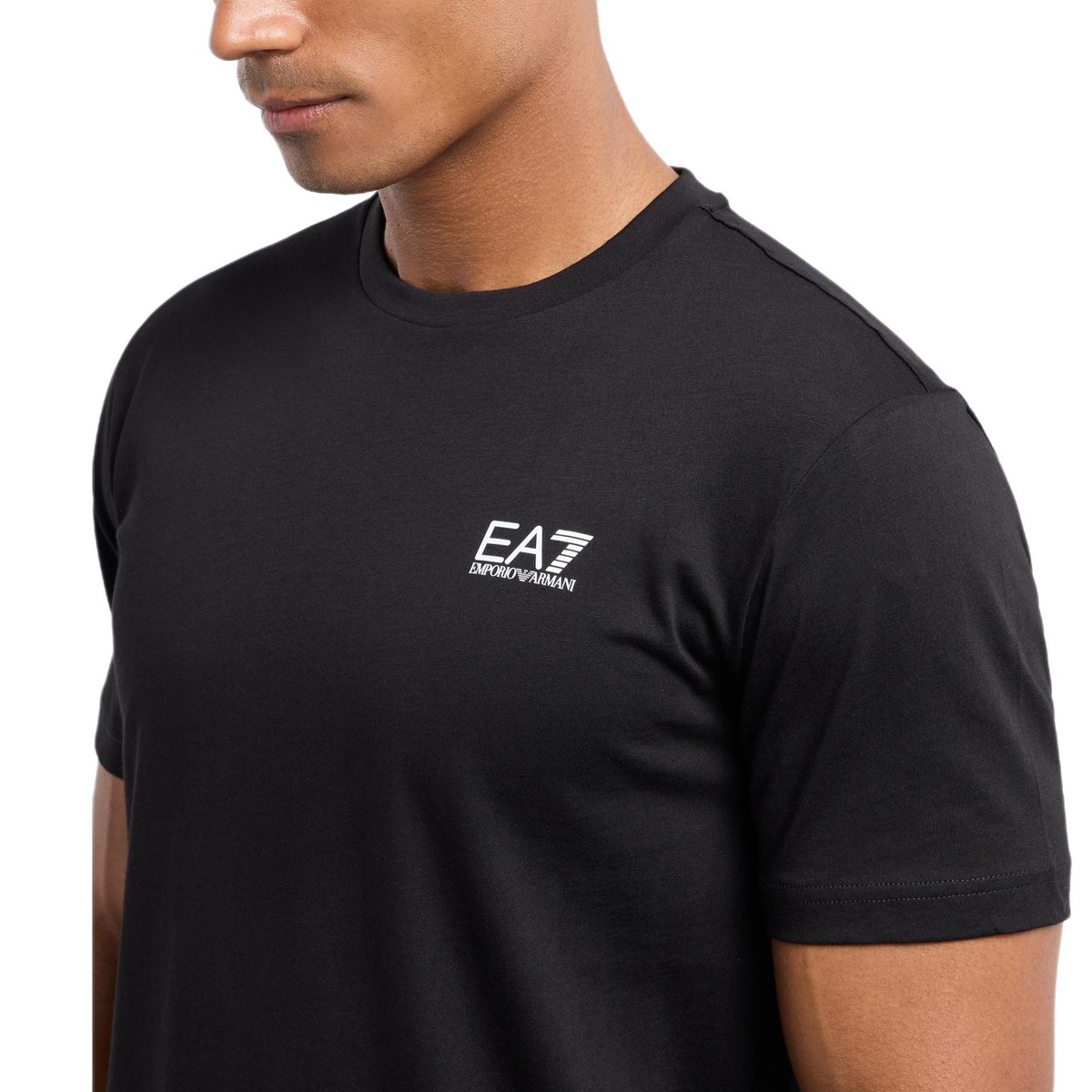 Emporio Armani EA7 SS24 Colorblock Logo T-Shirt Black