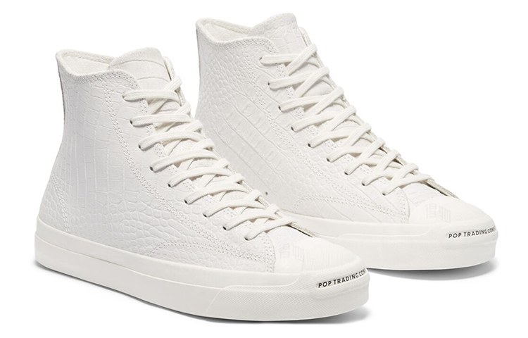 Pop Trading Company x Converse Jack Purcell High White