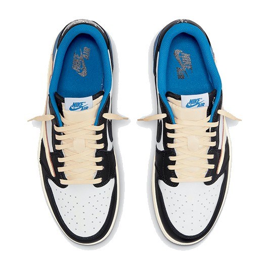 Travis Scott x Fragment Design x Air Jordan 1 Low OG SP White Blue Black