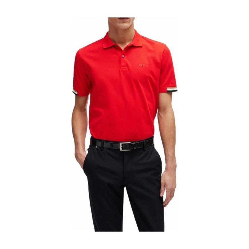 HUGO BOSS Regular-Fit Polo Shirt With Rubberized Logo LogoPolo
