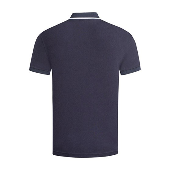 Emporio Armani Striped Collar Polo Shirt Navy