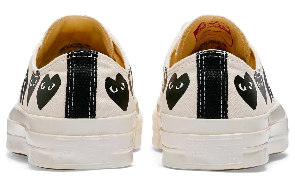 CDG Play x Converse Low White Black