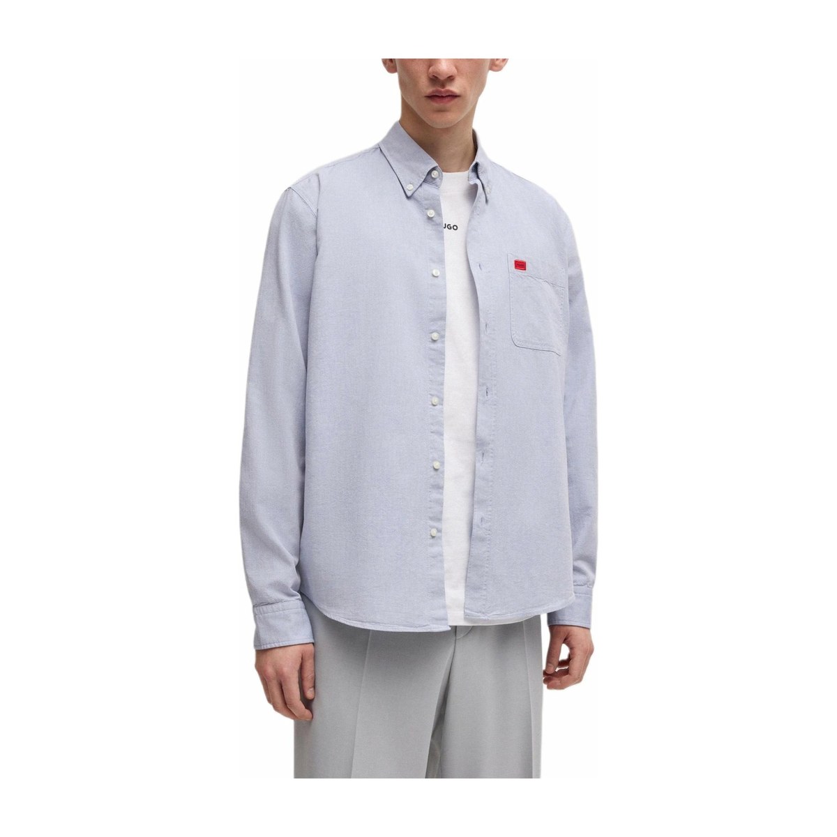 HUGO BOSS Slim Fit Oxford Shirt Light Blue
