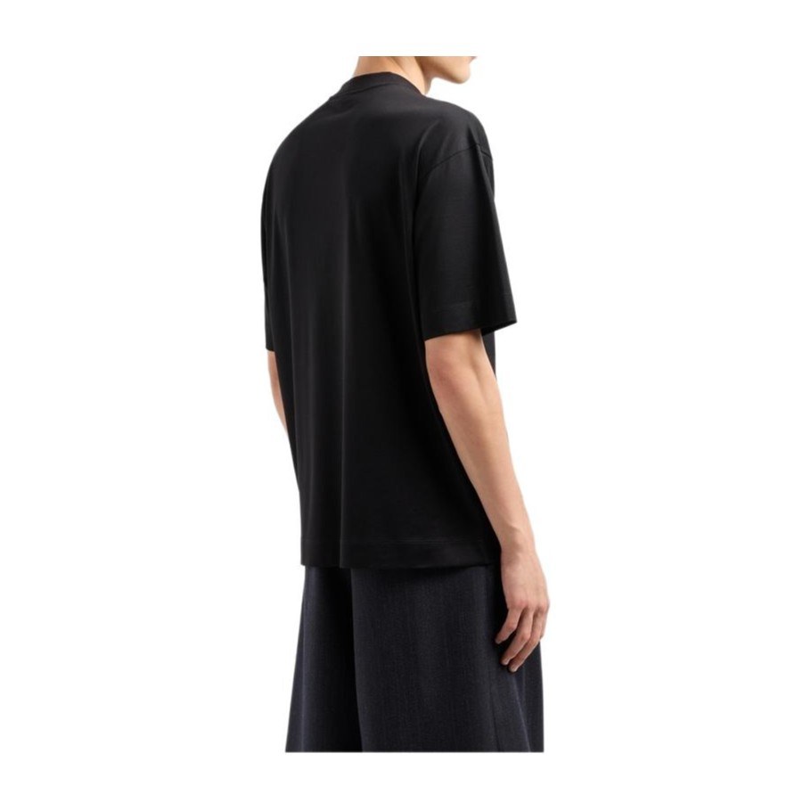 Emporio Armani FW24 Embroidered Tee Black