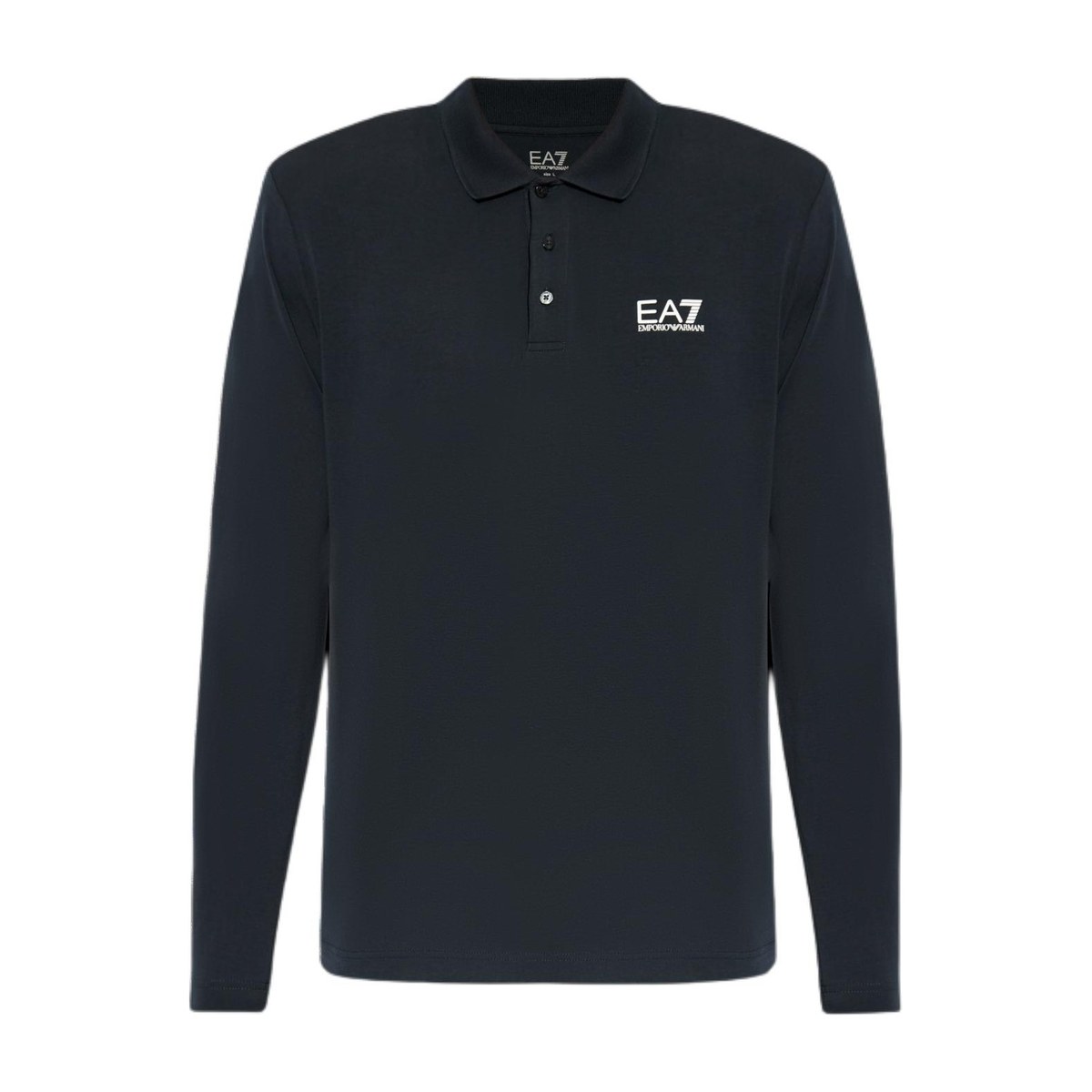 Emporio Armani Logo Polo Long Sleeve Blue