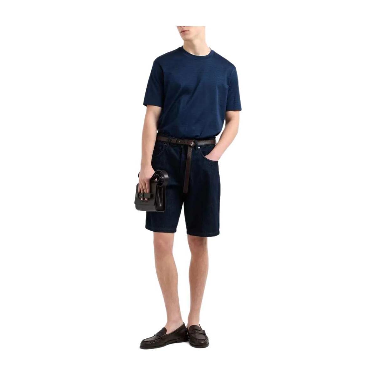 Emporio Armani Jacquard T-Shirt Blue