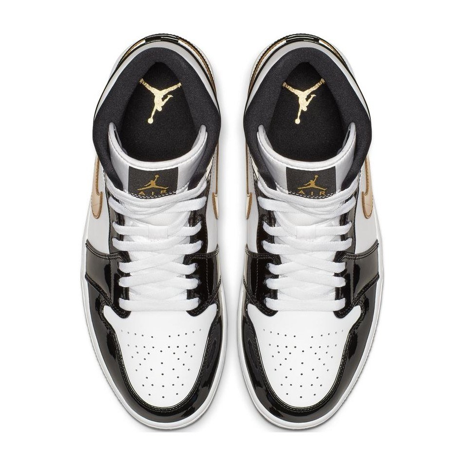 Jordan Air Jordan 1 Mid SE White Black Gold