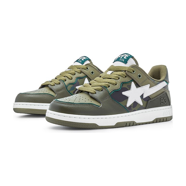 A BATHING APE Bape Camo Low Sneakers