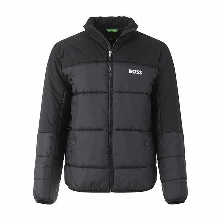 HUGO BOSS Green SS24 Colorblock Logo Cotton Jacket