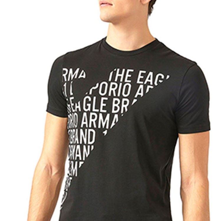Emporio Armani Printed Crew Neck T-Shirt Black