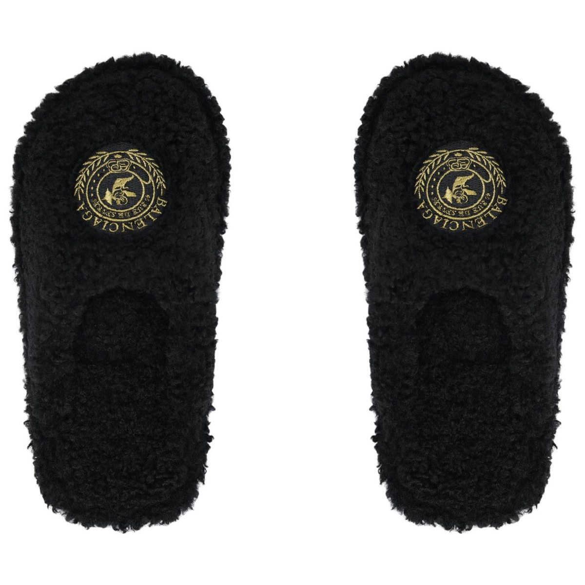 Balenciaga Furry Slides Black