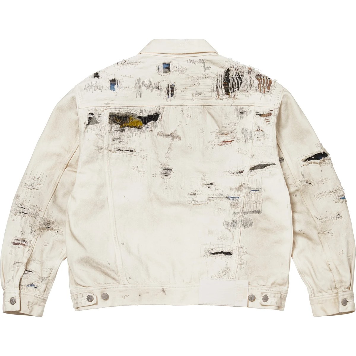 Supreme MM6 Maison Margiela SS26 WEEK4 Distressed Selvedge Denim Trucker Jacket