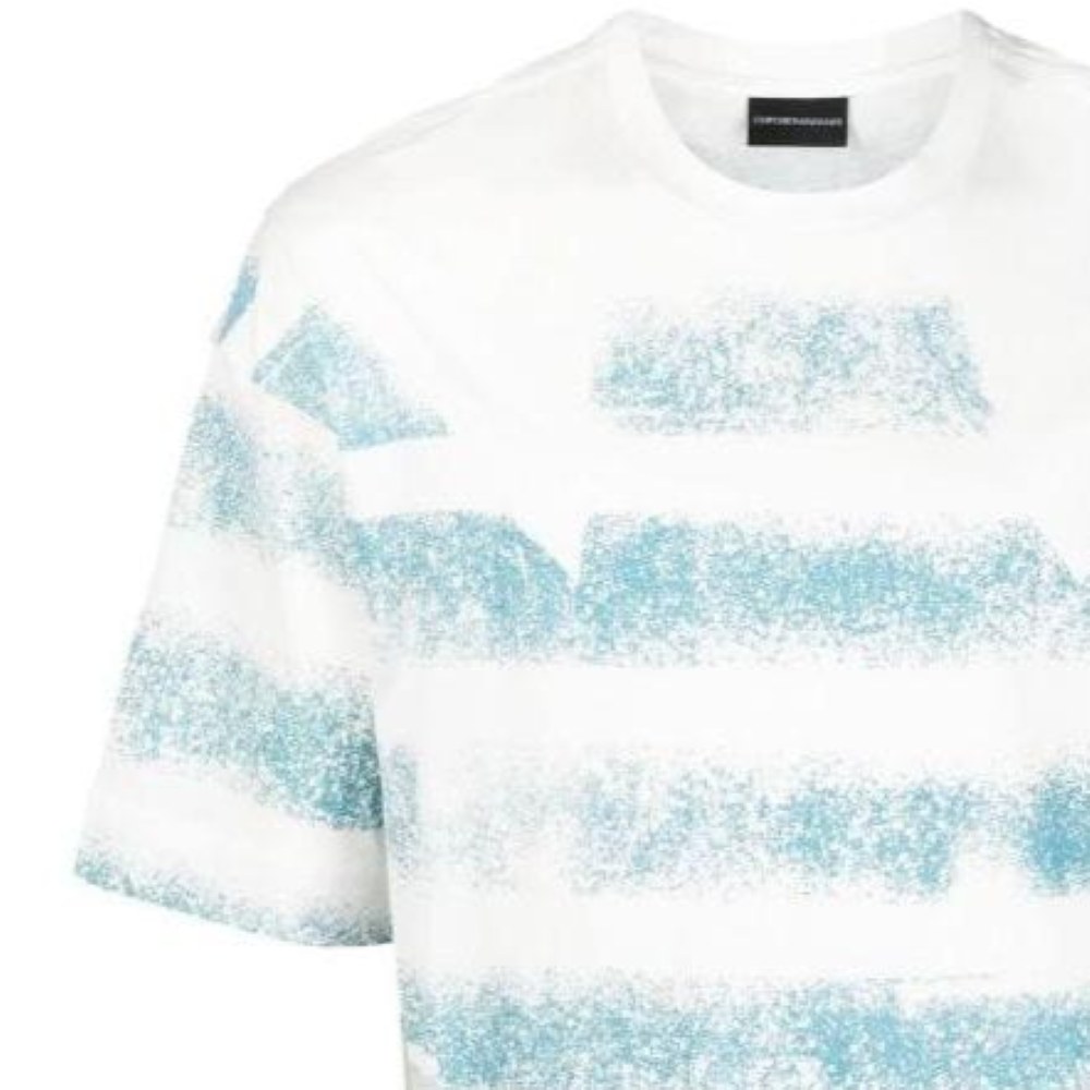 Emporio Armani SS22 Blue White Striped T-Shirt