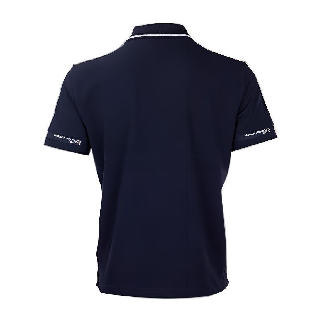 Emporio Armani Printed Striped Polo Shirt Blue