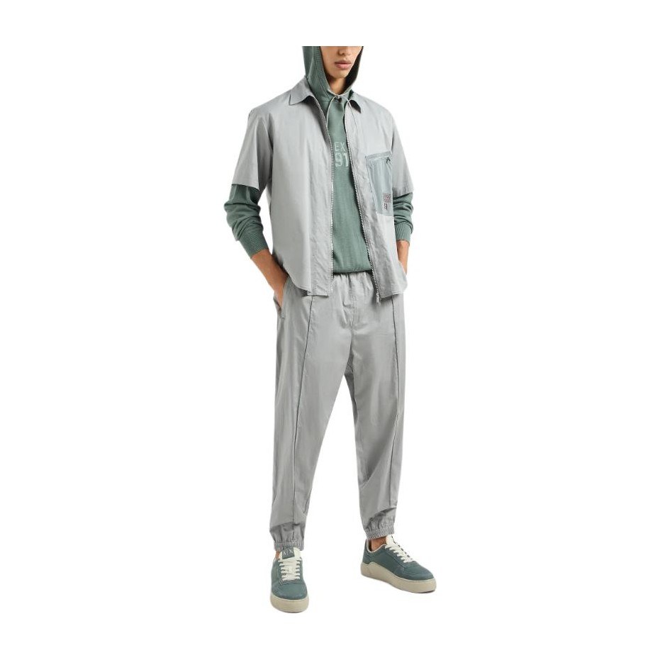 Armani Exchange Hoodie Grey Green