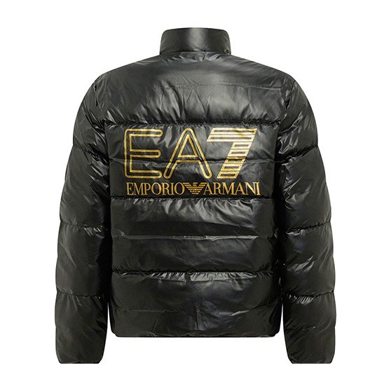 Emporio Armani EA7 Quilted Cotton Jacket Black
