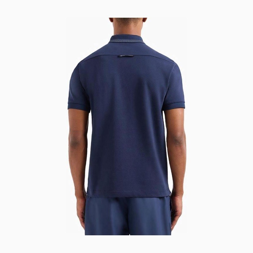 Emporio Armani EA7 SS24 Logo Polo Navy