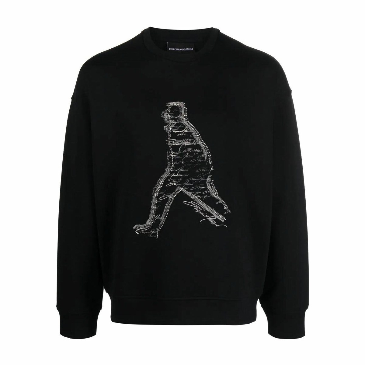 Emporio Armani SS23 Silhouette Crewneck Sweatshirt Black