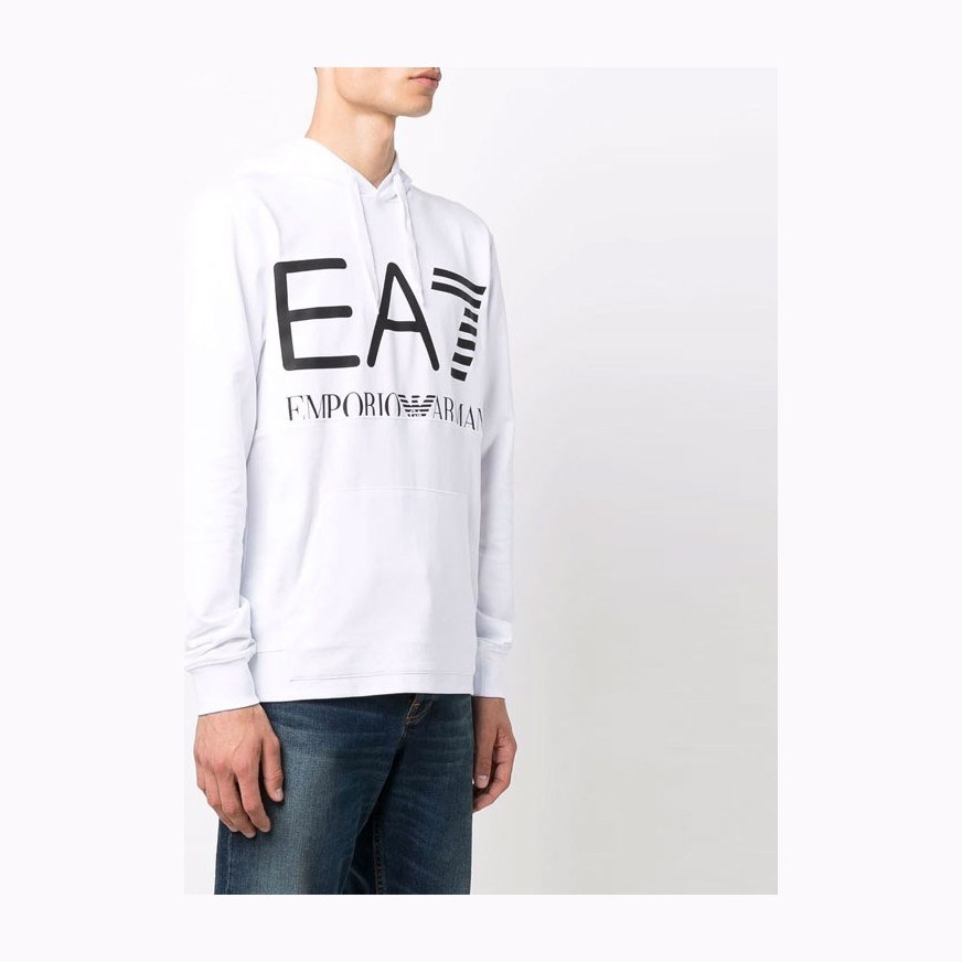 Emporio Armani EA7 Logo Hoodie White