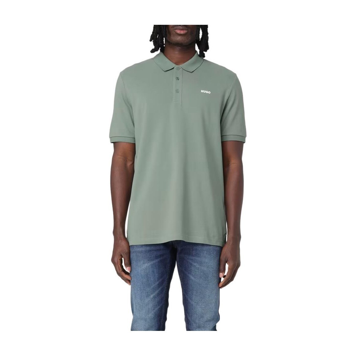 HUGO BOSS Logo Print Polo Shirt Light Green