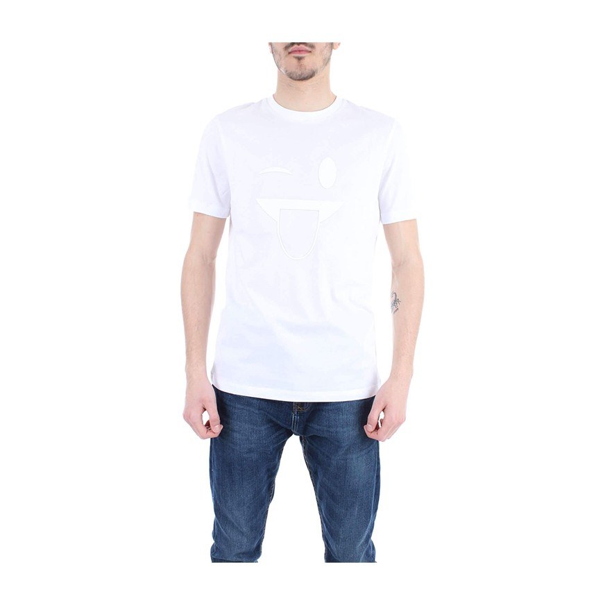 Emporio Armani Printed Cotton T-Shirt White