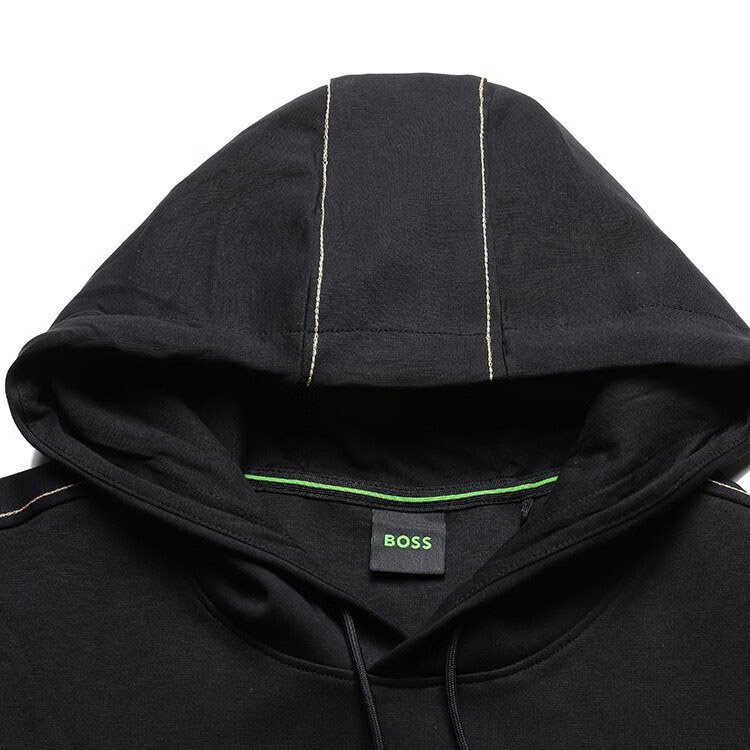 HUGO BOSS FW22 Curved Logo Hoodie Black