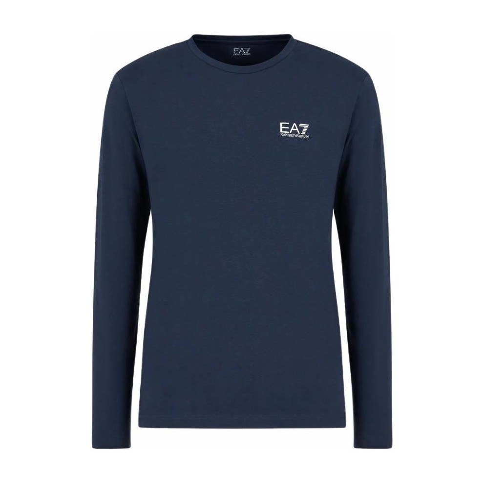 Emporio Armani EA7 SS24 Logo Long Sleeve T-Shirt Navy