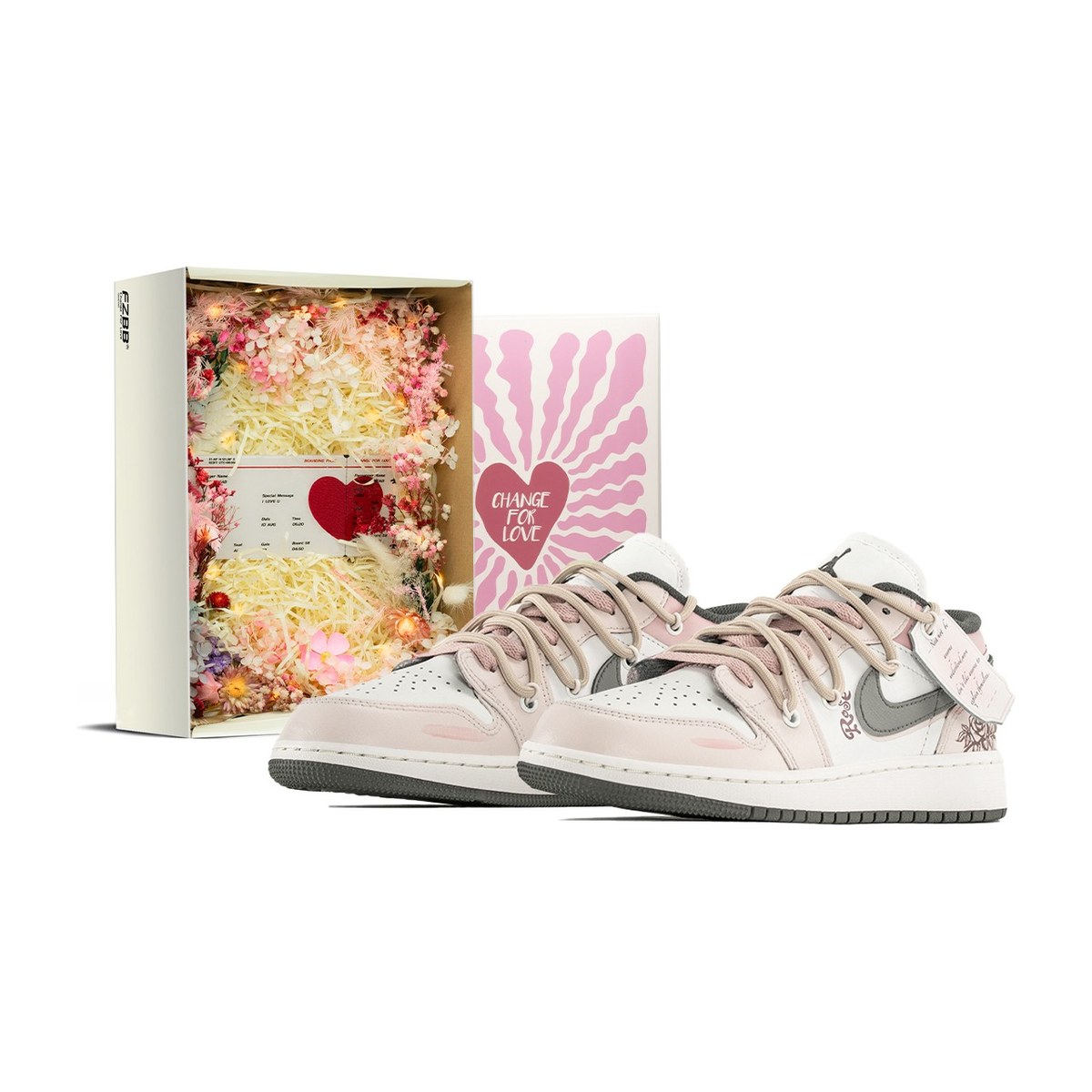 Jordan Air Jordan 1 Low GS Grey Pink