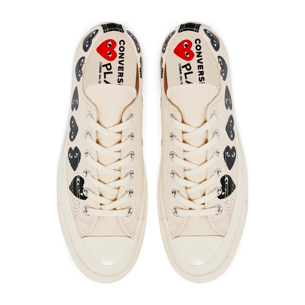 CDG Play x Converse Low White Black