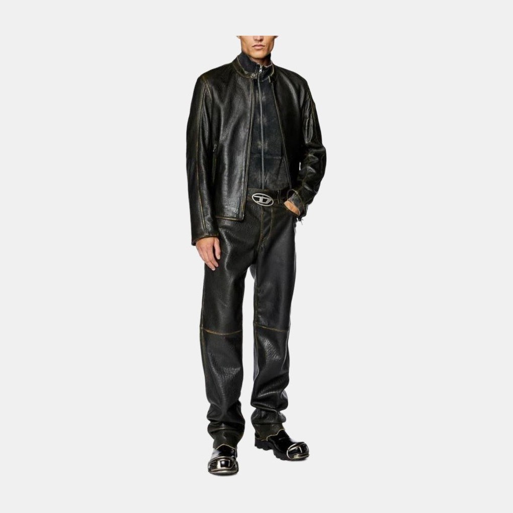 DIESEL OVAL D LOGO Brown Jacket