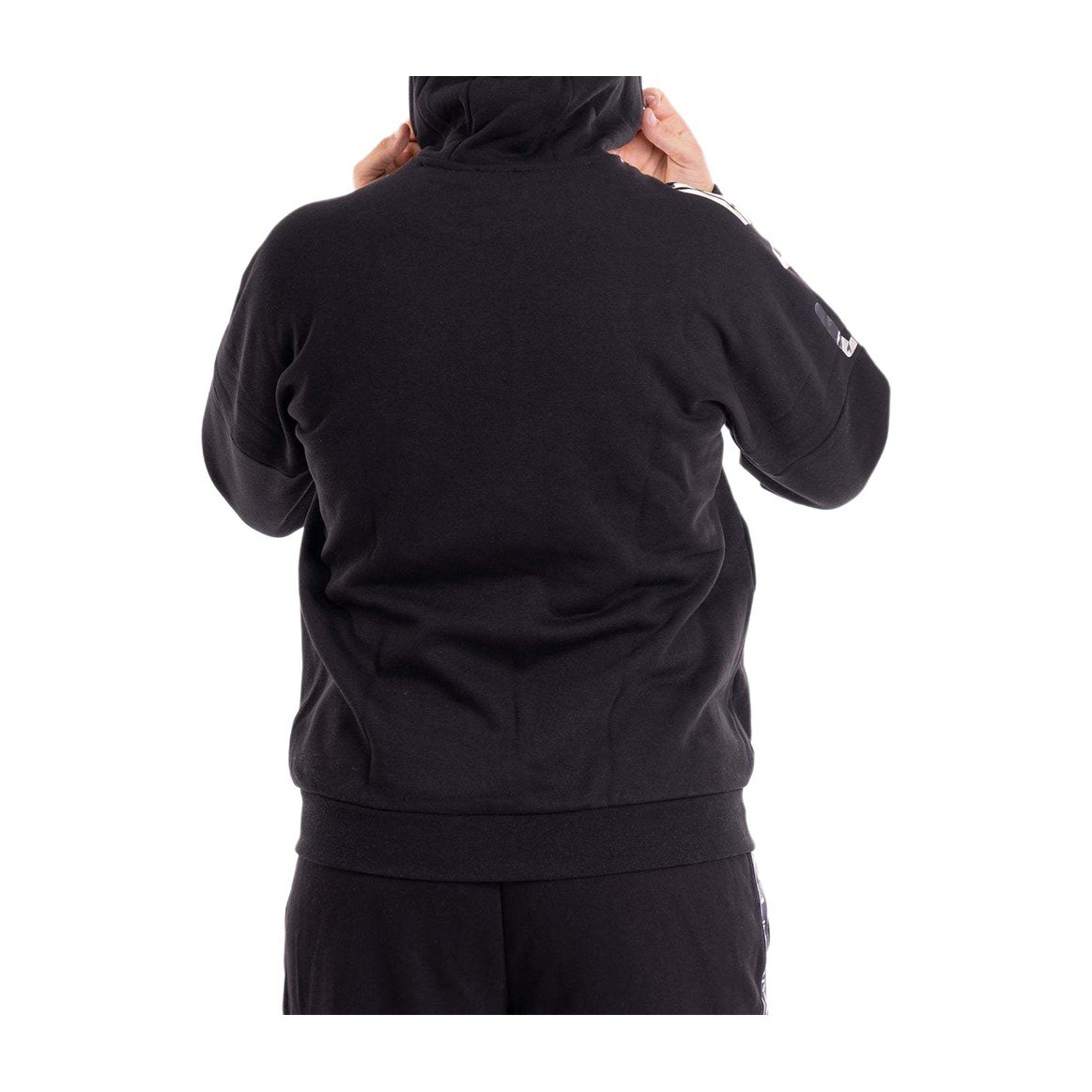 Emporio Armani Hooded Letter Print Jacket Black