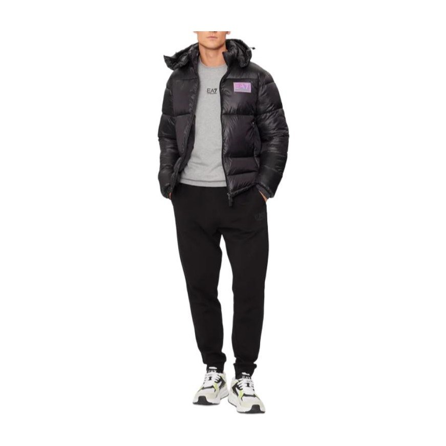 Emporio Armani EA7 Logo Hoodie Jacket Black