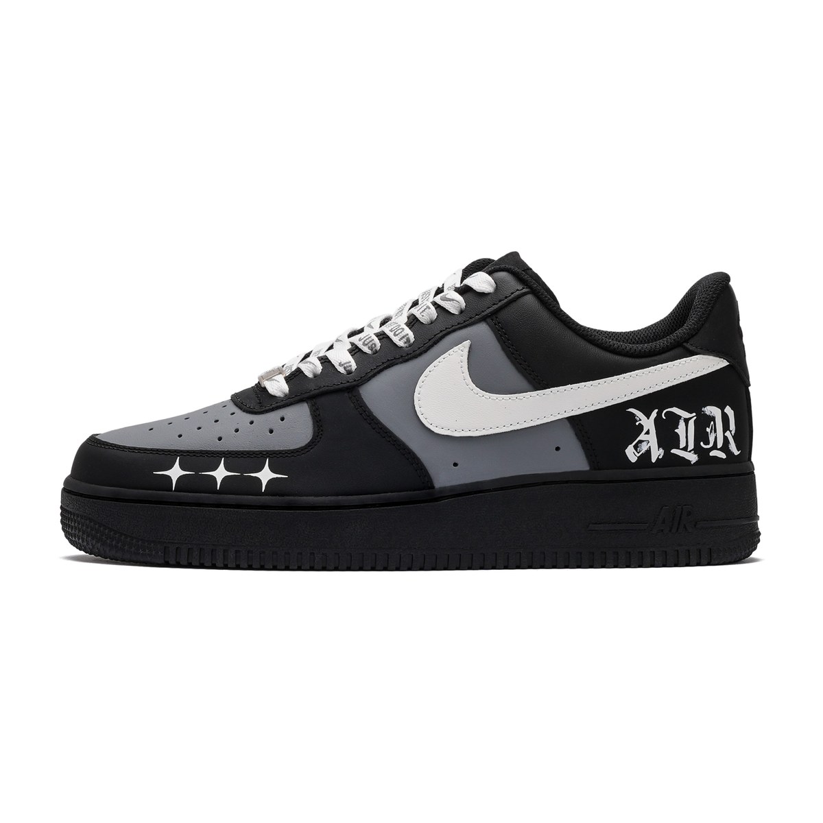 Nike Air Force 1 Black Silver Y2K