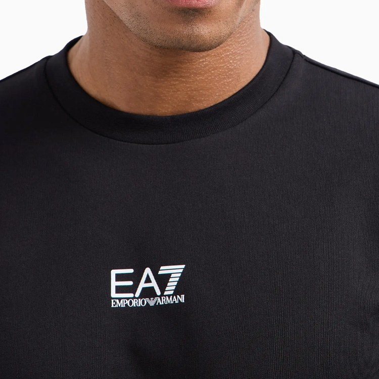 Emporio Armani EA7 SS24 Logo Crewneck Sweatshirt Black