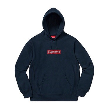 Supreme x Swarovski SS19 Navy Hoodie