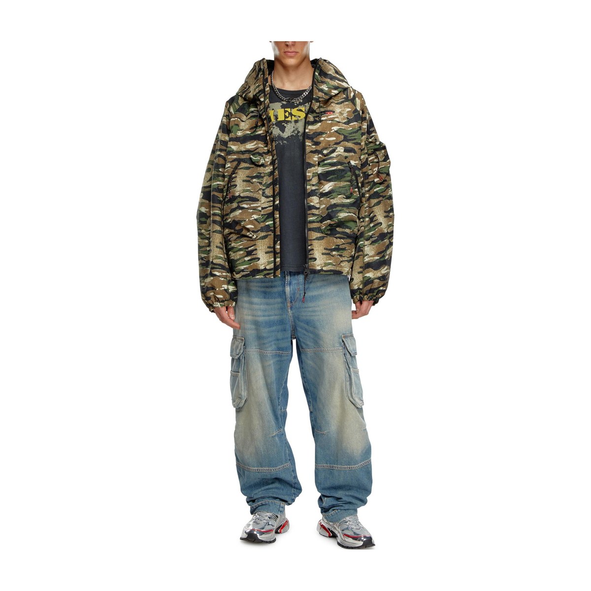 DIESEL Camouflage Hoodie Jacket