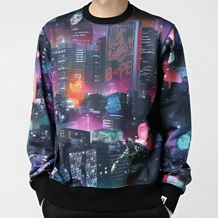 BAPE Neon Tokyo Crewneck