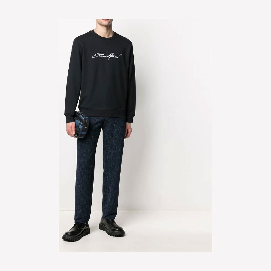 Emporio Armani SS21 Logo Embroidered Sweater