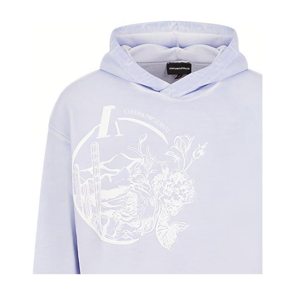 Emporio Armani SS22 Floral Hoodie Purple