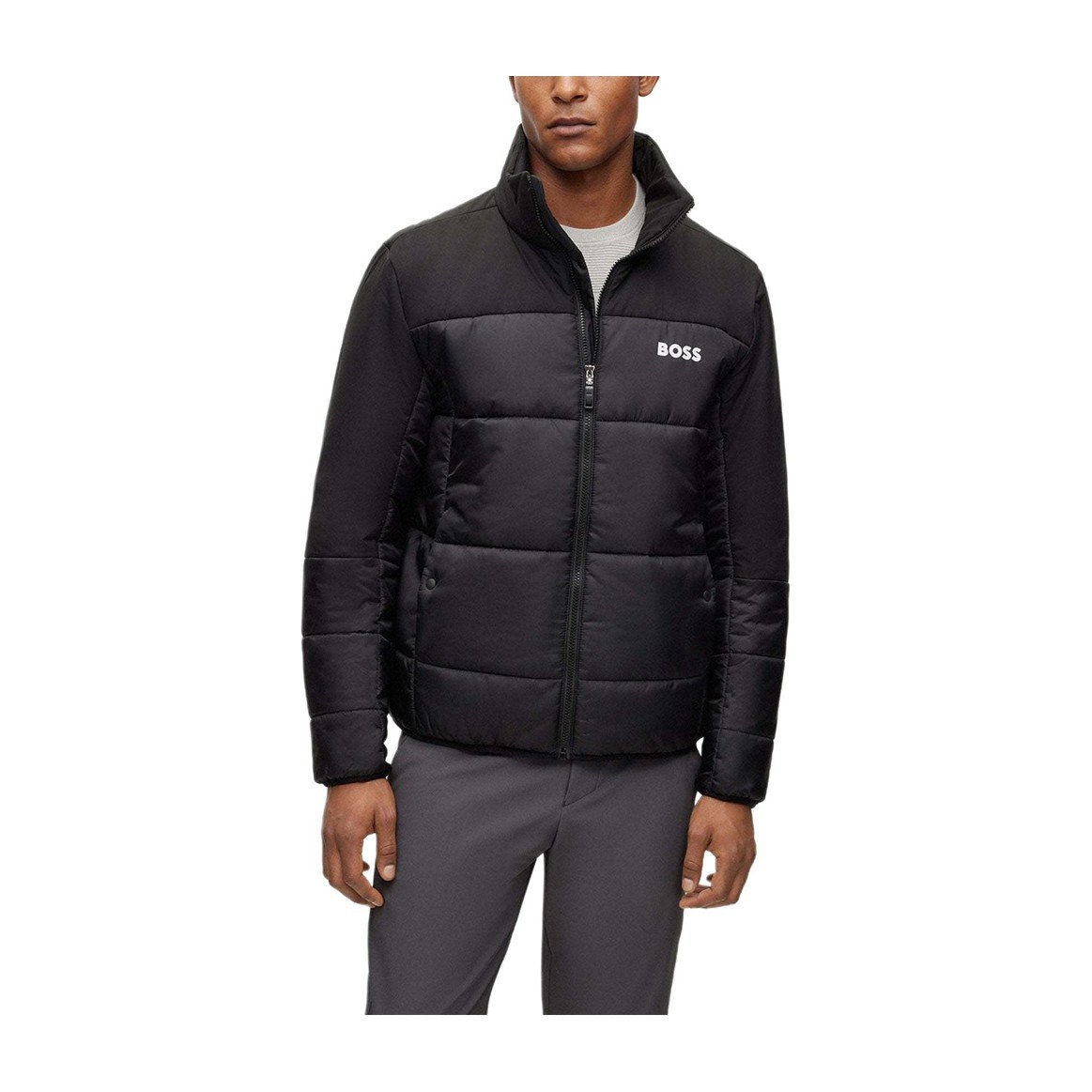 HUGO BOSS Green SS24 Colorblock Logo Cotton Jacket