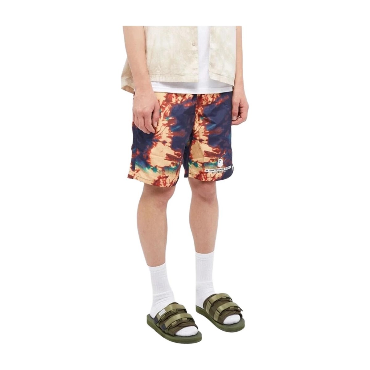 A BATHING APE Bape Tie Dye Beach Shorts