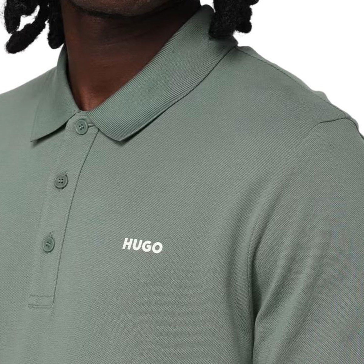 HUGO BOSS Logo Print Polo Shirt Light Green