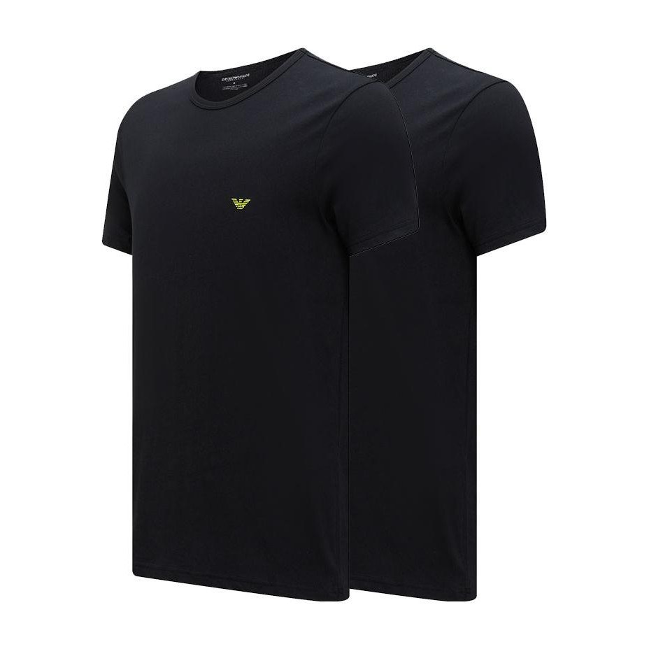 Emporio Armani FW23 Classic Logo Tee 2-Pack Black