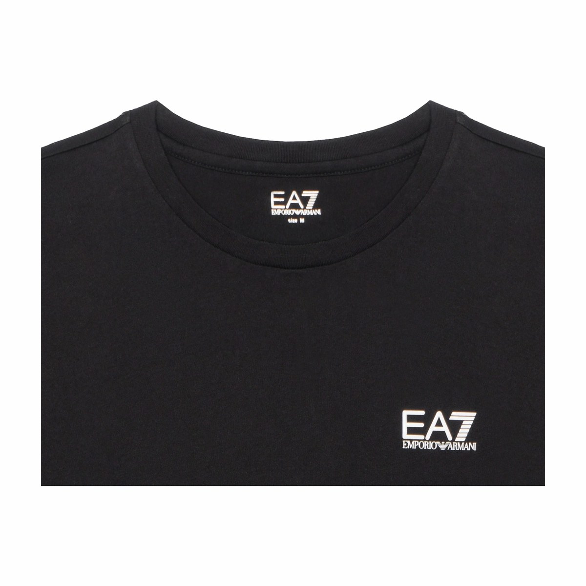 Emporio Armani EA7 Letter Print T-Shirt Black