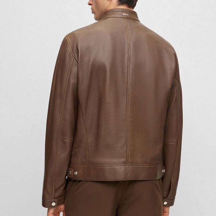 HUGO BOSS FW23 Green Leather Jacket