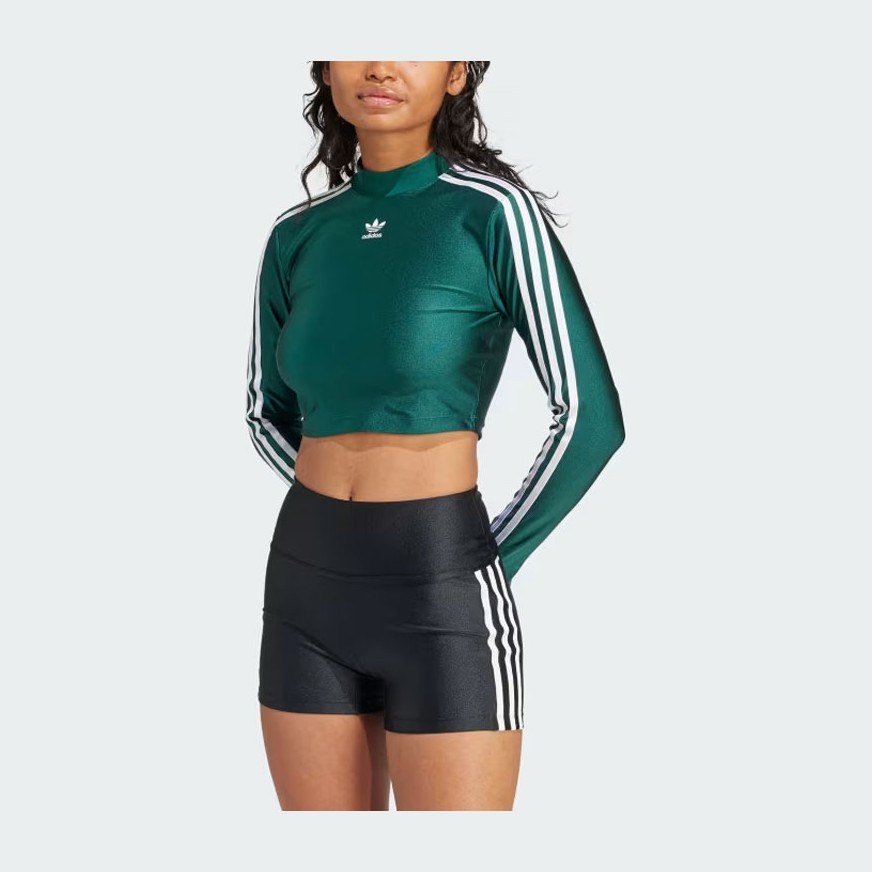adidas Originals 3-Stripes Cropped Long-Sleeve Top