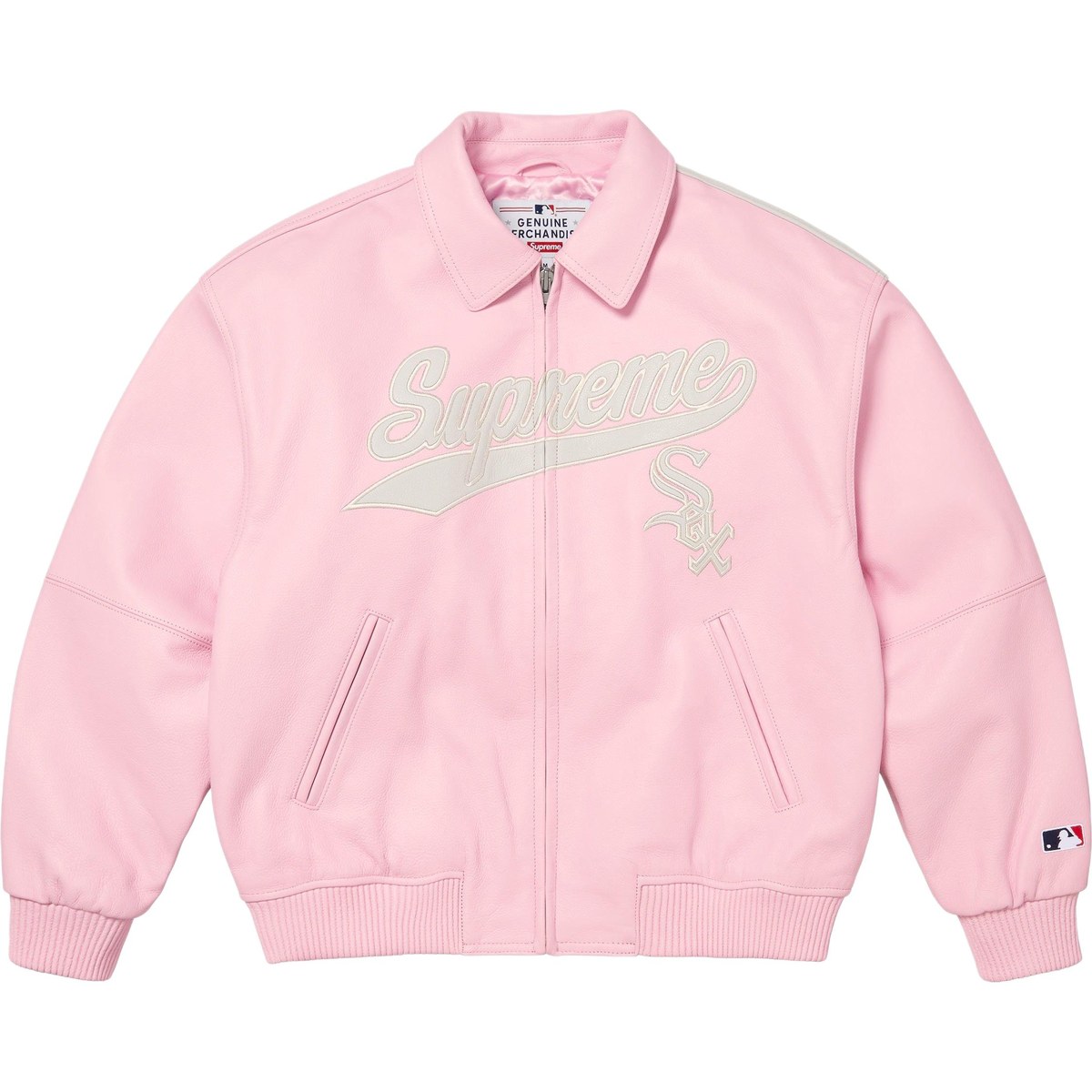 Supreme x Chicago White Sox FW25 WEEK5 Leather Varsity Jacket