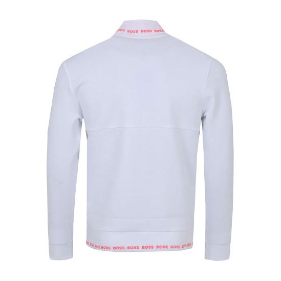 HUGO BOSS Logo Zip Jacket White