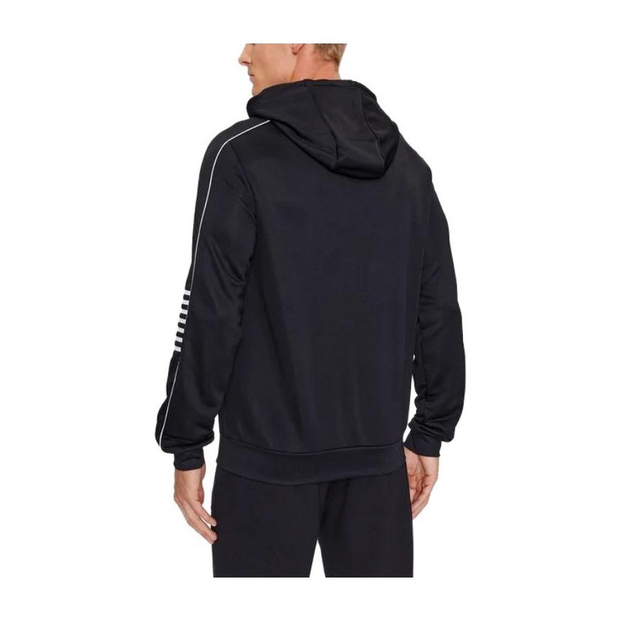 Emporio Armani EA7 Striped Hoodie Black