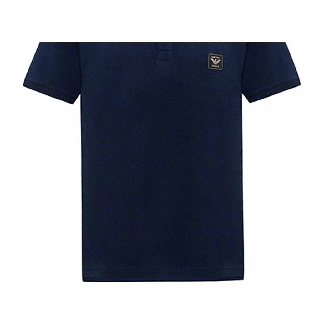 Emporio Armani SS24 Logo Polo Navy